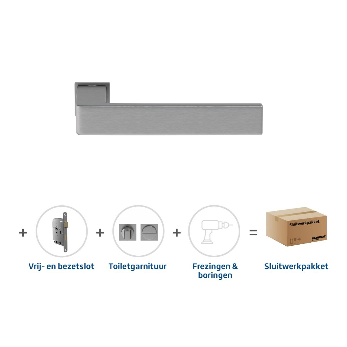 Sluitwerkpakketten met Deurkruk Quadrate 28 Minimal RVS